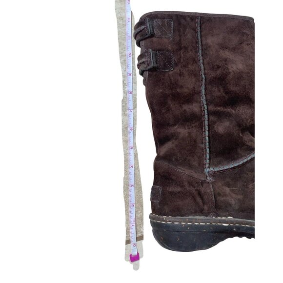 UGG Australia Haywell Winter Sherpa Suede Brown Boots Size 8 - Picture 11 of 12